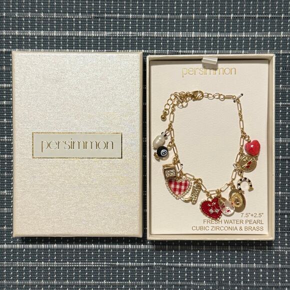 New | Persimmon | Lucky Freshwater Pearl Cowgirl Charm Bracelet - Picture 2 of 2